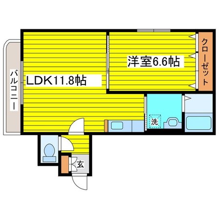 北１３条東駅 徒歩6分 2階の物件間取画像